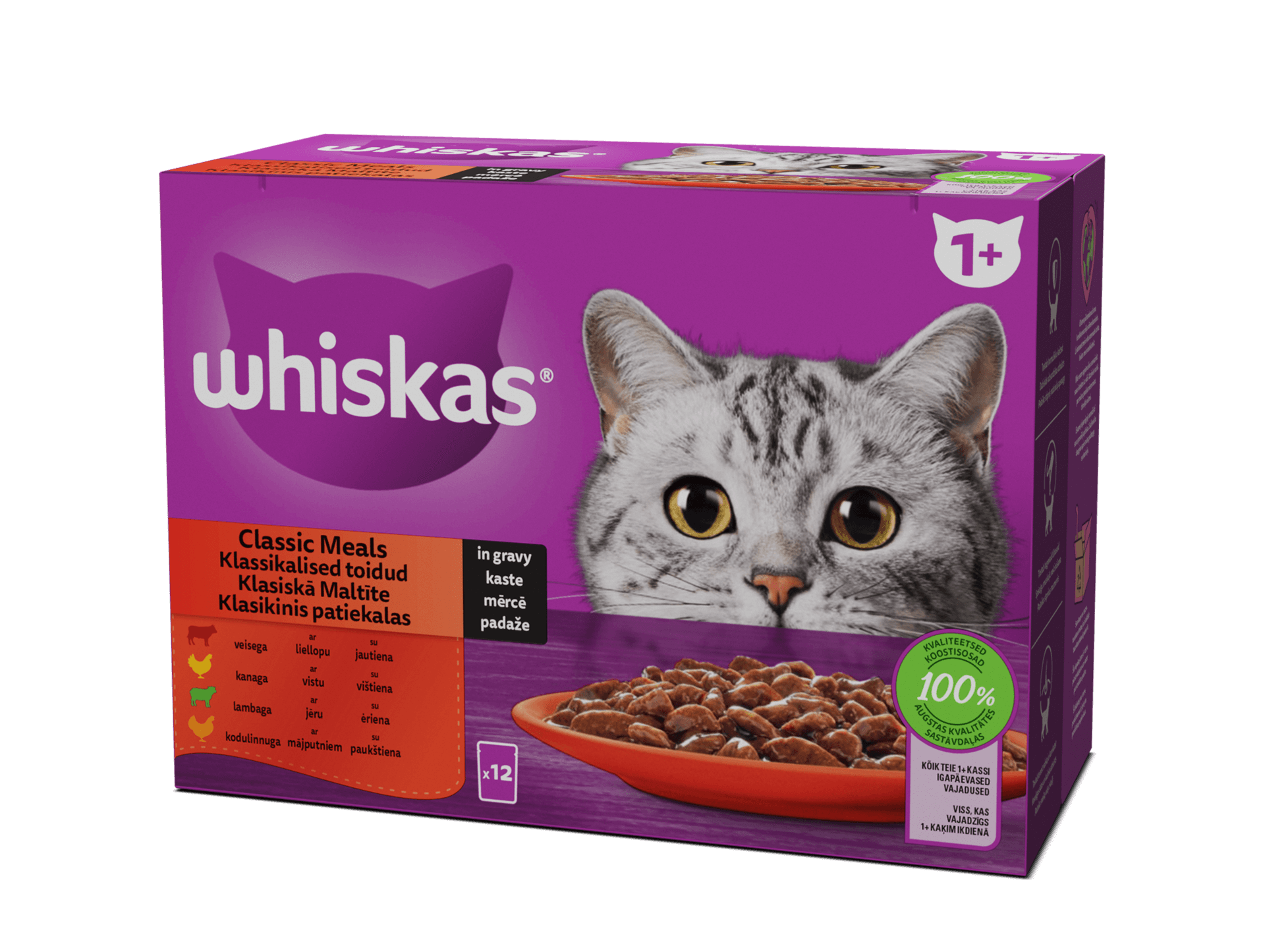 Whiskas 1+ Klasiskā Izlase 12x85g